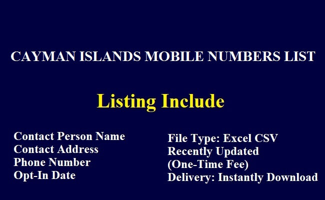 Cayman Islands Mobile Numbers Data