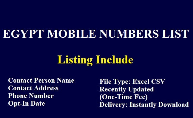 Egypt Mobile Numbers Data