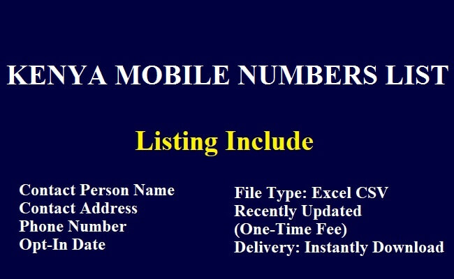 Kenya Mobile Numbers Data