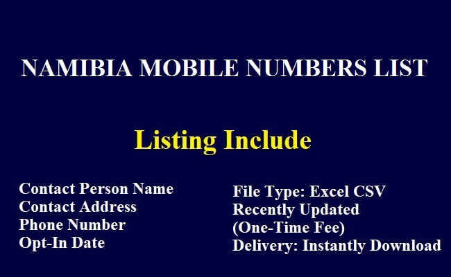 NAMIBIA MOBILE NUMBERS LIST