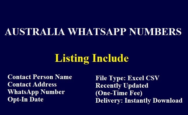 Australia WhatsApp Numbers