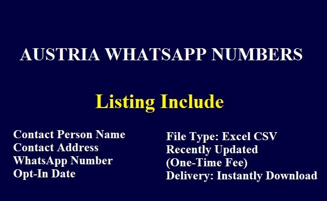 Austria WhatsApp Numbers