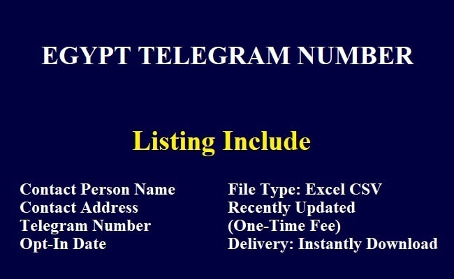 EGYPT TELEGRAM NUMBER