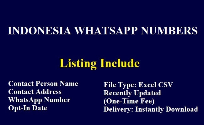 Indonesia WhatsApp Numbers