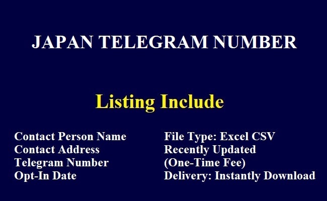 JAPAN TELEGRAM NUMBER