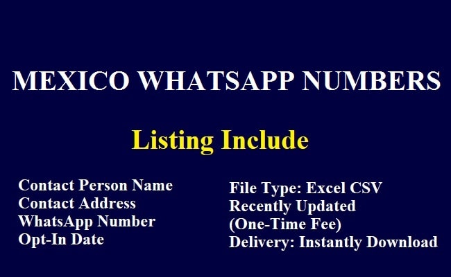Mexico WhatsApp Numbers