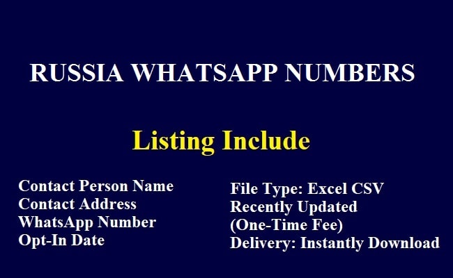 Russia WhatsApp Numbers