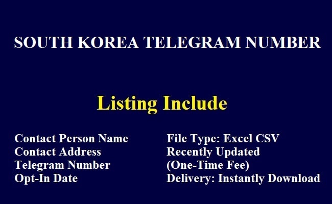 South Korea Telegram Number