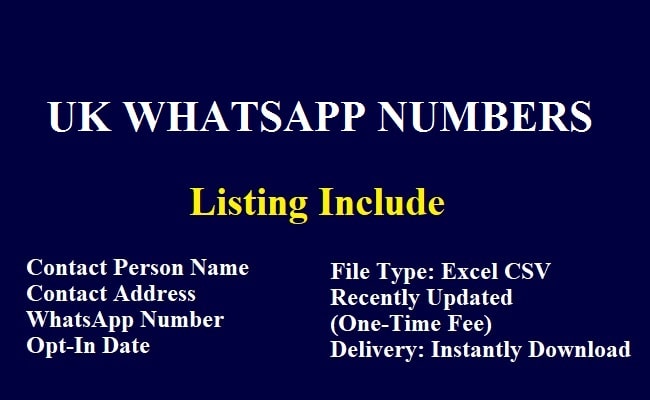 UK WhatsApp Numbers